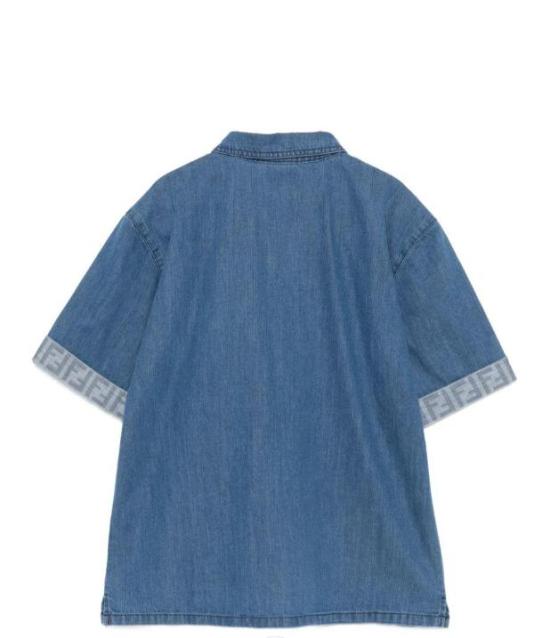 26SS [키즈] 펜디 셔츠 JMC212 AVWIF0QG0 Dark blue - FENDI