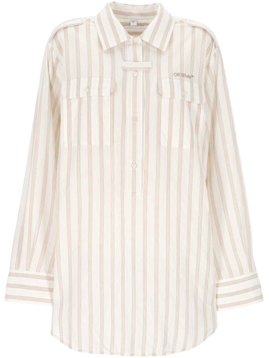 26SS 오프화이트 미디 원피스 2DG00FS26FAB001 W142 WHITE ASPARAGUS TABACCO