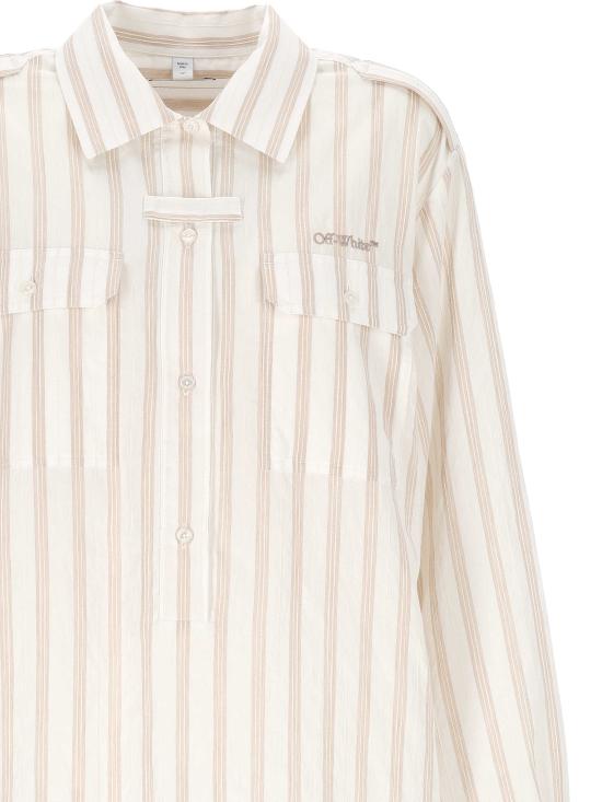 26SS 오프화이트 미디 원피스 2DG00FS26FAB001 W142 WHITE ASPARAGUS TABACCO - OFF WHITE