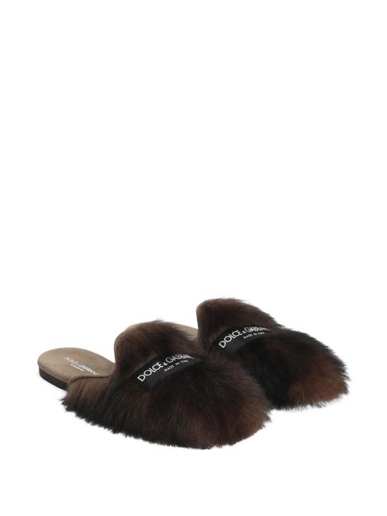 26SS 돌체앤가바나 시어링 스웨이드 슬리퍼 CI0224 A9Y9380093 Mogano - DOLCE & GABBANA