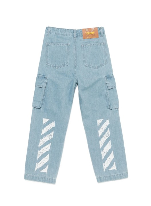 26SS [키즈] 오프화이트 진 44BYB002S26D001 423 MEDIUM BLUE - OFF WHITE