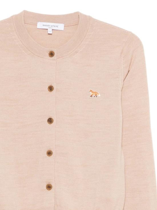 26SS 메종키츠네 베이비 폭스 메리노 레귤러 가디건 PW00502KT1181 0429 ROASTED ALMOND - MAISON KITSUNE