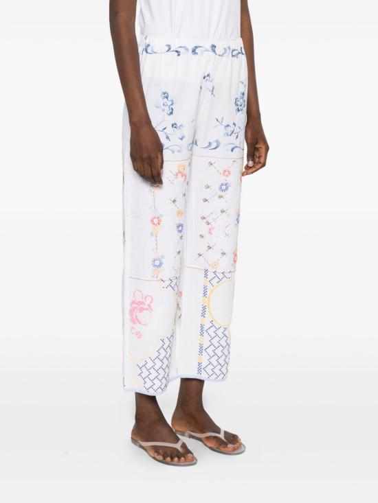 26SS RELAX RE-LUX 스트레이트 팬츠 LEDRO EMBROIDEREDCOTTON Bianco - OTHER BRANDS