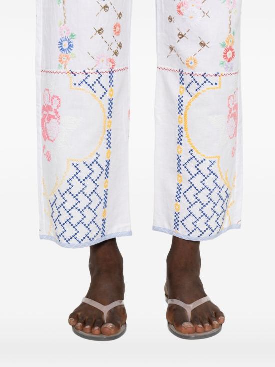 26SS RELAX RE-LUX 스트레이트 팬츠 LEDRO EMBROIDEREDCOTTON Bianco - OTHER BRANDS
