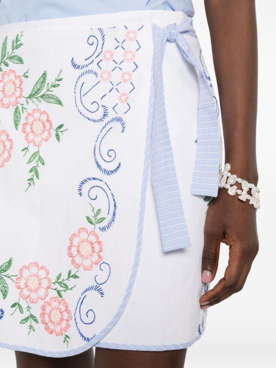 26SS RELAX RE-LUX 미디 스커트 NAGO EMBROIDEREDCOTTON Bianco - OTHER BRANDS