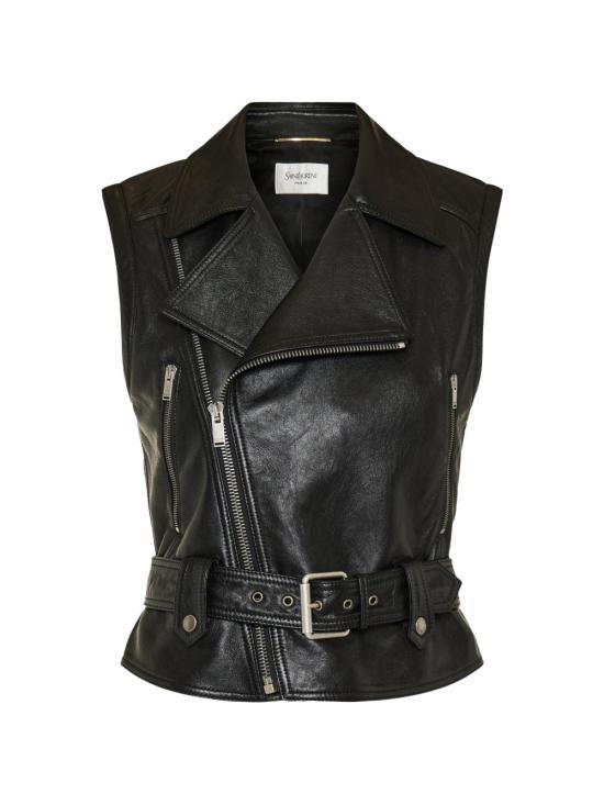 26SS 생로랑 가죽 자켓 865216 YCQT21000 Nero