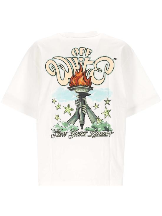 26SS 오프화이트 반팔 티셔츠 44MAA120Z26J004 055 White green - OFF WHITE
