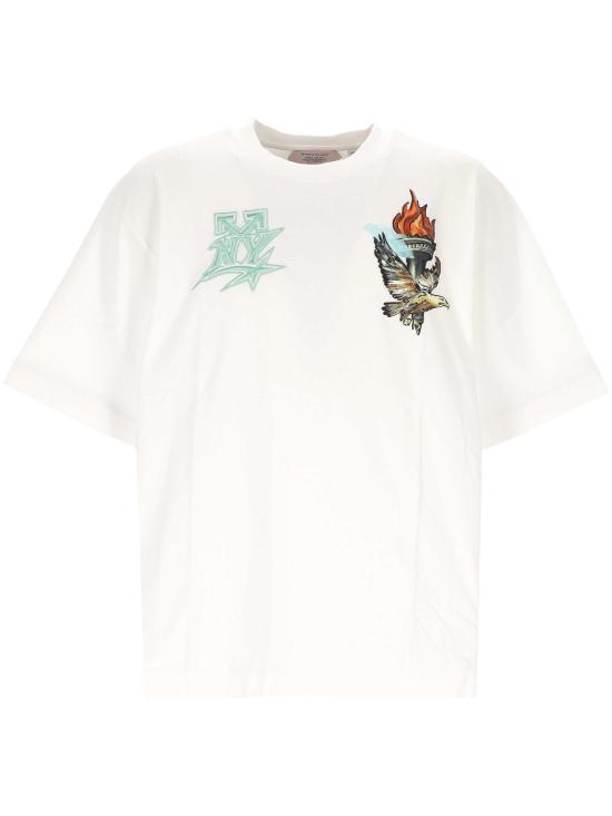 26SS 오프화이트 반팔 티셔츠 44MAA120Z26J004 055 White green