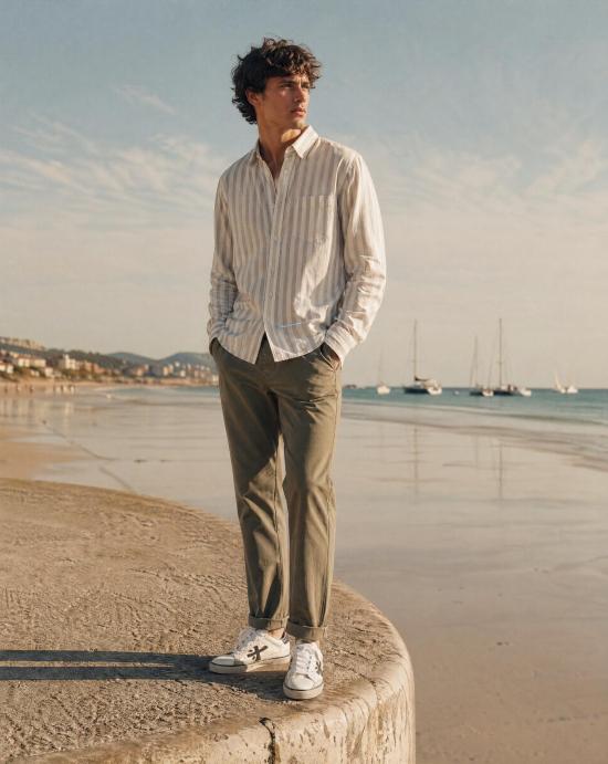 26SS 싸쿠스 긴팔 셔츠 ACT558ML 21651 001 White beige - XACUS