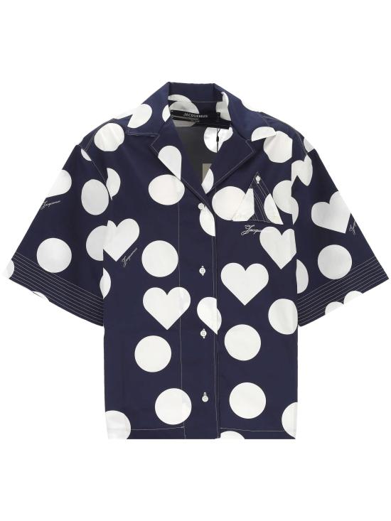 26SS 자크뮈스 셔츠 SHW00567AW00841 3HD PRINT DOTS HEART NAVY W