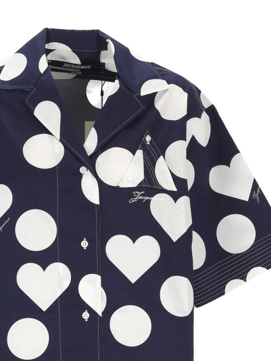 26SS 자크뮈스 셔츠 SHW00567AW00841 3HD PRINT DOTS HEART NAVY W - JACQUEMUS