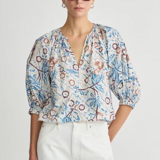  어피스 어파트 블라우스 Apiece Apart Nele Lantern Sleeve Top Earthly Delights Batik