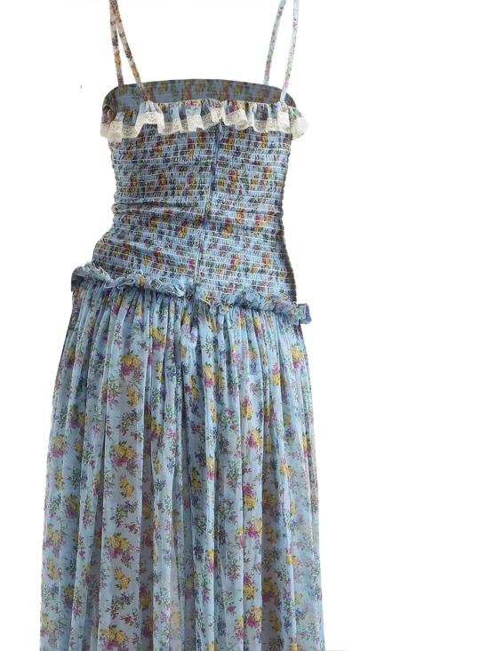 26SS 돌체앤가바나 롱 원피스 F612DT IS10CHC5XL FIORELLINI CELESTI - DOLCE & GABBANA
