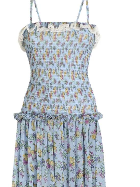 26SS 돌체앤가바나 롱 원피스 F612DT IS10CHC5XL FIORELLINI CELESTI - DOLCE & GABBANA