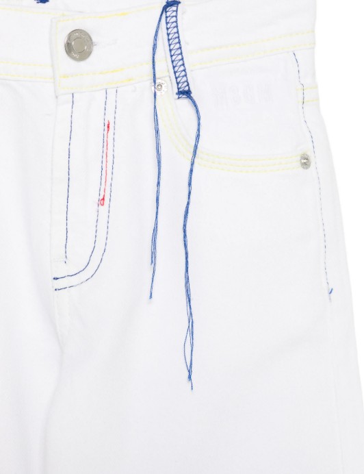 26SS [키즈] 엠에스지엠 스트레이트 팬츠 S6MSJUDP043 001 Bianco white - MSGM