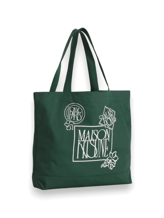 26SS 메종키츠네 토트백 QU05118WW9042 P399 Green - MAISON KITSUNE