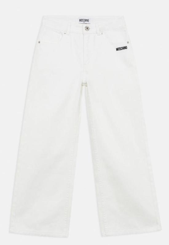 26SS [키즈] 모스키노 스트레이트 팬츠 HDP070LOA14 10101 Bianco