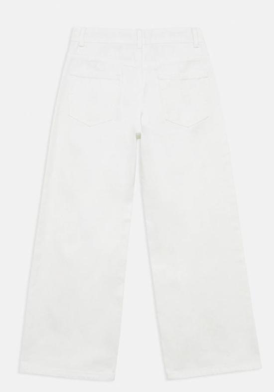 26SS [키즈] 모스키노 스트레이트 팬츠 HDP070LOA14 10101 Bianco - MOSCHINO