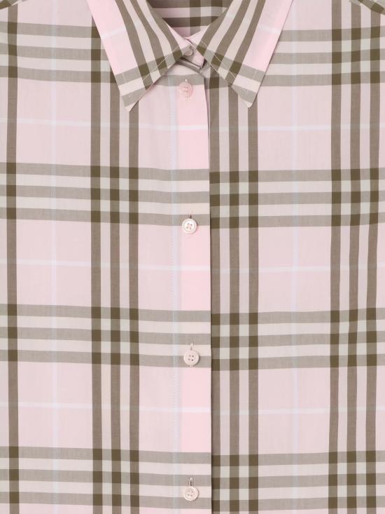 26SS 버버리 레귤러핏 체크 코튼 셔츠 8127212 X MALLOW PINK IP CHECK - BURBERRY