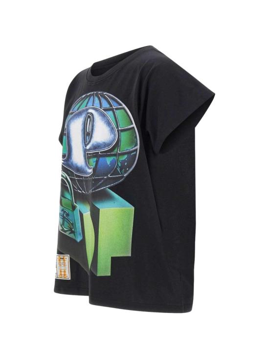 26SS 피디에프 반팔 티셔츠 DFM54033TJ112WORLD BLACK Black - PDF