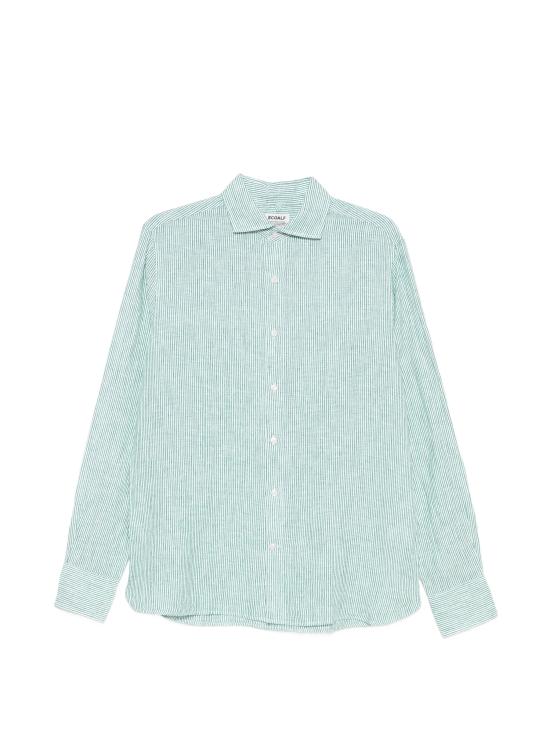 26SS 에콜프 긴팔 셔츠 MCMGASRALFRE0725S26 364 WHITE GREEN STRIPES