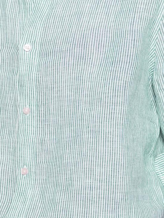 26SS 에콜프 긴팔 셔츠 MCMGASRALFRE0725S26 364 WHITE GREEN STRIPES - ECOALF