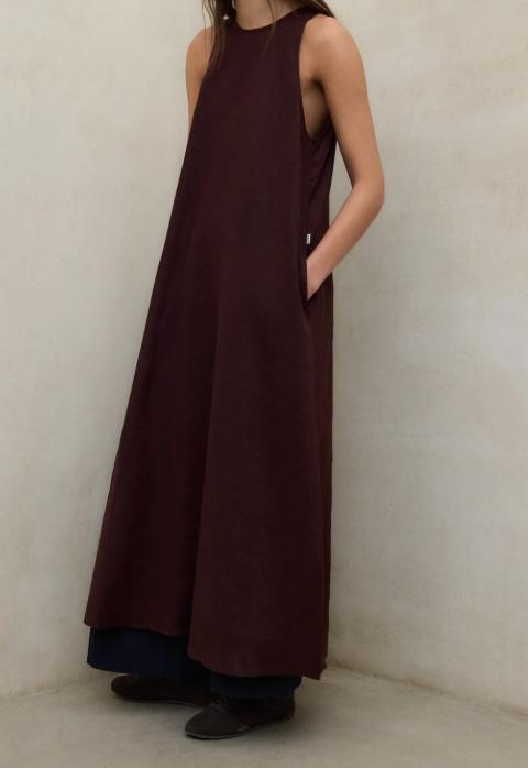 26SS 에콜프 미디 원피스 MCWGADRUKARA0709S26 538 Cocoa - ECOALF
