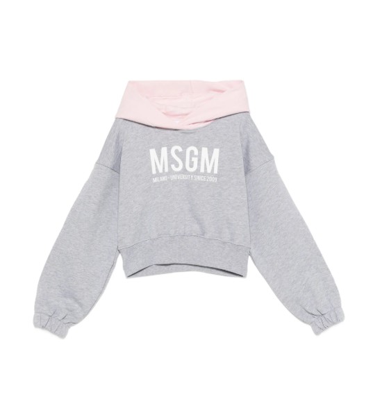 26SS [키즈] 엠에스지엠 티셔츠 S6MSJGHS025 271 02 Grigio mel medio fairy pink