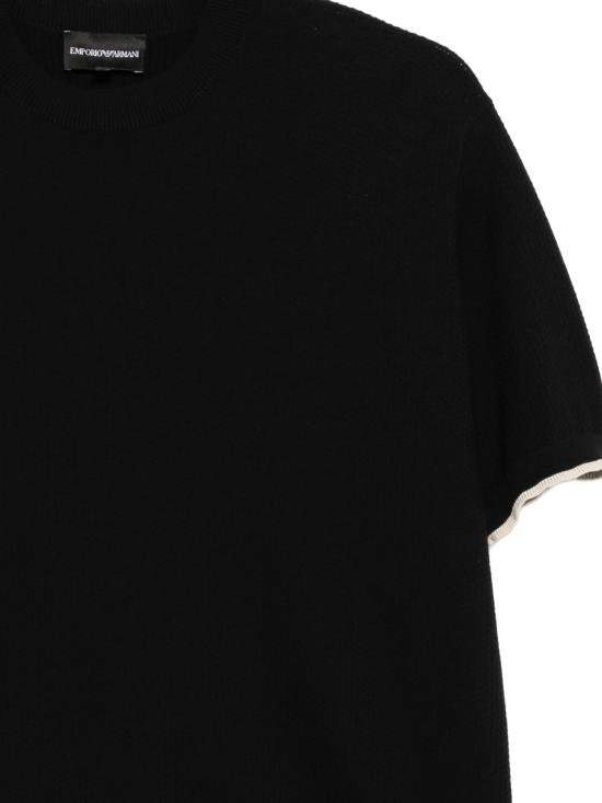 26SS 엠포리오 아르마니 스웨터 EM005529 AF25257FC102 BLACK WAFFLE - EMPORIO ARMANI
