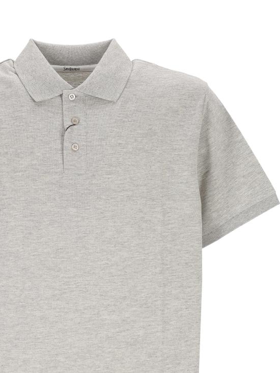 26SS 생로랑 폴로 티셔츠 844845 Y37HC1403 Grey - SAINT LAURENT