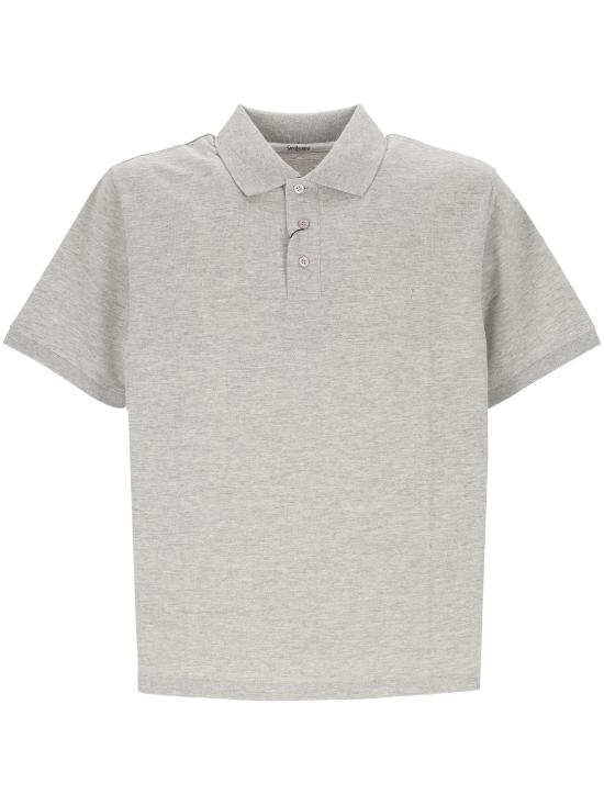 26SS 생로랑 폴로 티셔츠 844845 Y37HC1403 Grey