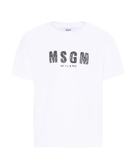 26SS [키즈] 엠에스지엠 티셔츠 S6MSJUTH004 001 Bianco white