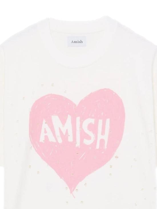 26SS 아미시 반팔 티셔츠 AMU144 CR673219C0021 Vintage broken - AMISH