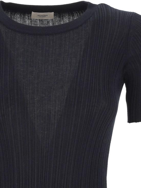 26SS 아뇨나 반팔 티셔츠 KT09015 7Q180PB95 DARK BLUE NAVY - AGNONA