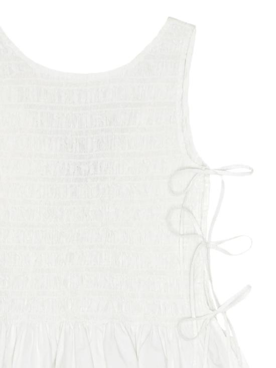 26SS 가니 코튼 스모크 타이 탑 W0886 151 White - GANNI