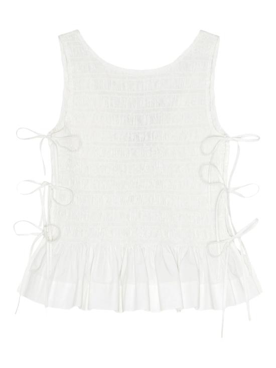 26SS 가니 코튼 스모크 타이 탑 W0886 151 White