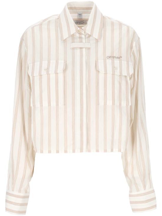 26SS 오프화이트 셔츠 2GE02OS26FAB001 W142 WHITE ASPARAGUS TABACCO