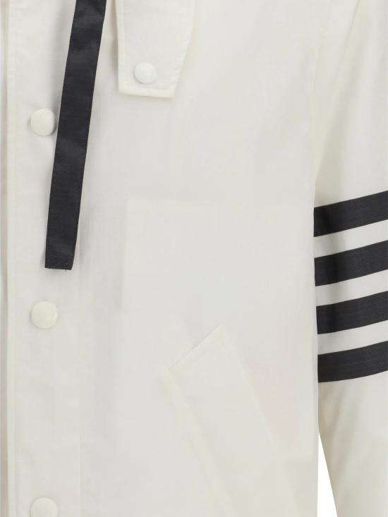 26SS 톰브라운 후드 티셔츠 MOU641H F1095100 White - THOM BROWNE