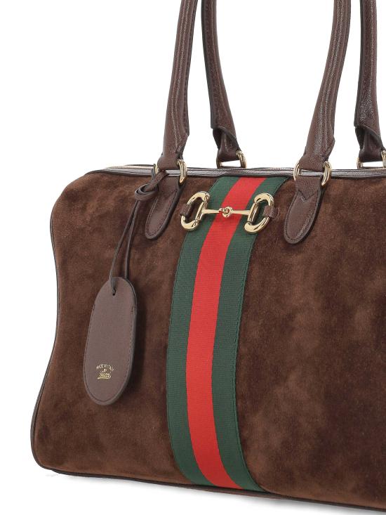 26SS 구찌 보르세토 스웨이드 라지 보스턴백 866734 AAGIR2146 BROWN DK BROWN - GUCCI