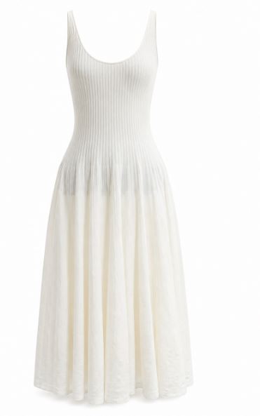 26SS 말로 미디 원피스 DXS130 F3I47E100 Bianco avorio