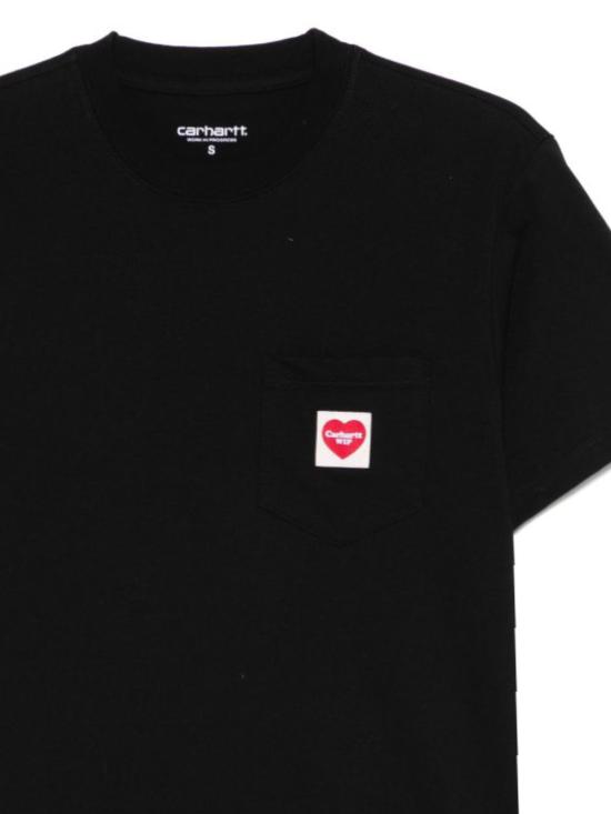 26SS 칼하트 WIP 포켓 하트 숏 슬리브 티셔츠 I032180 1V2XXBLACK RED Black - CARHARTT WIP