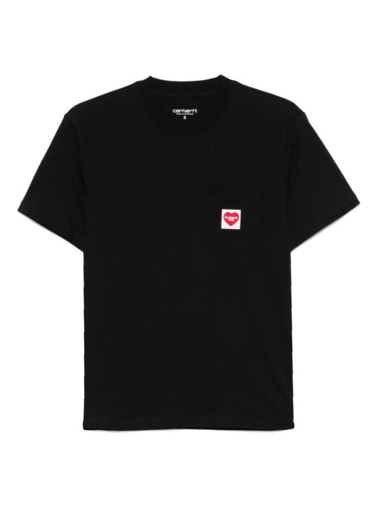 26SS 칼하트 WIP 포켓 하트 숏 슬리브 티셔츠 I032180 1V2XXBLACK RED Black