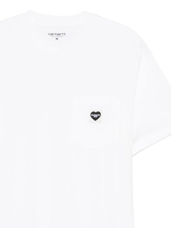 26SS 칼하트 WIP 포켓 하트 티셔츠 I032128 00AXXWHITE BLACK White - CARHARTT WIP
