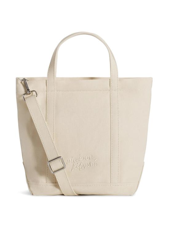 26SS 메종키츠네 폭스 헤드 스몰 토트백 LW05103WW0107 0432 Macadamia - MAISON KITSUNE