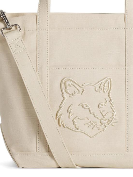 26SS 메종키츠네 폭스 헤드 스몰 토트백 LW05103WW0107 0432 Macadamia - MAISON KITSUNE