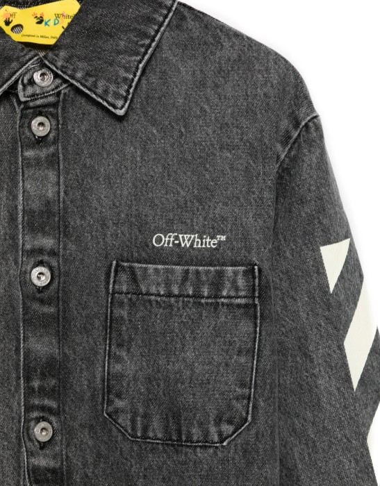 26SS [키즈] 오프화이트 셔츠 44BYD001S26D001 031 Medium grey - OFF WHITE