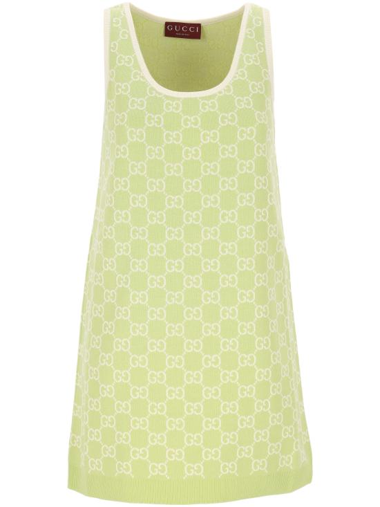 26SS 구찌 미디 원피스 836302 XKE0M3044 MINT WHITE