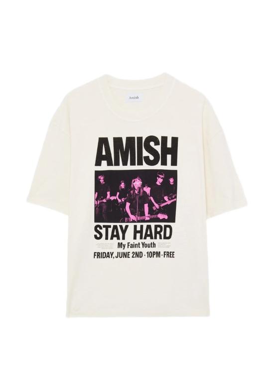 26SS 아미시 반팔 티셔츠 AMU144 CR610569C0087 Dyed ecru