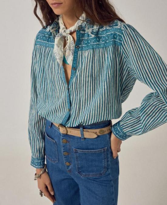 26SS 메종 호텔 셔츠 MARIA BLUE INK