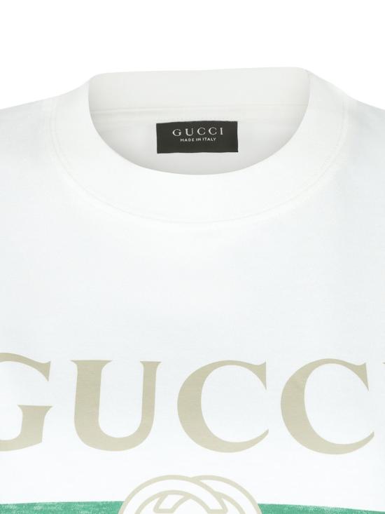 26SS 구찌 로고 프린트 코튼 저지 실크 티셔츠 865015 XJHUF9280 - GUCCI
